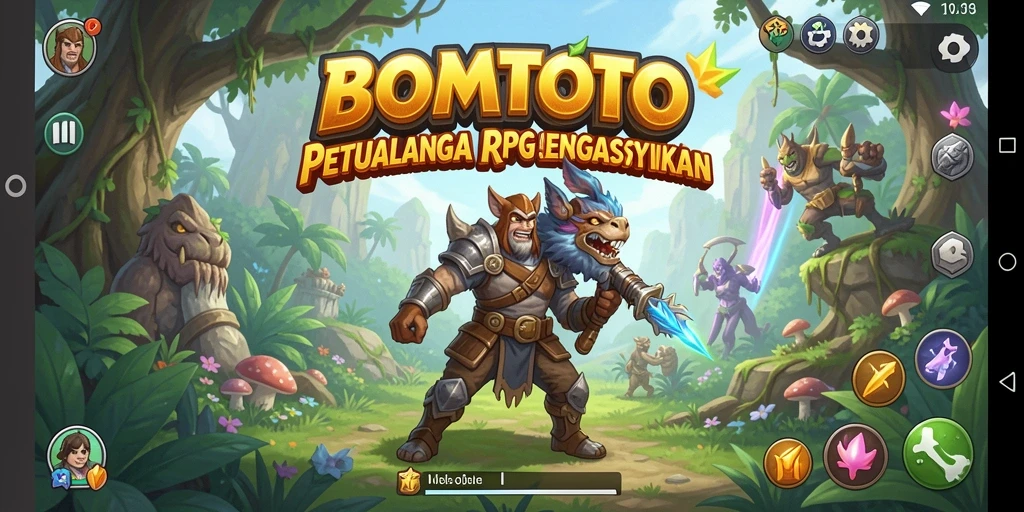 Screenshot menampilkan aksi pertarungan seru dalam BOMTOTO.