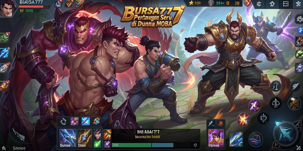 Tampilan menarik dari gameplay seru BURSA777 di arena MOBA.