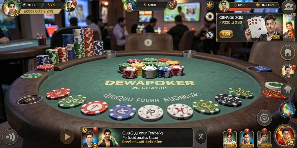 Tampilan gameplay seru dari DEWAPOKER QiuQiu.