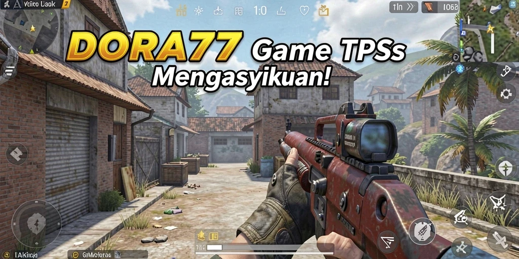 Screenshot DORA77 menampilkan aksi intens dari gameplay TPS.
