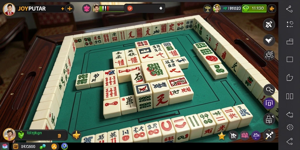 Gameplay seru JOYPUTAR yang memukau dalam Mahjong.