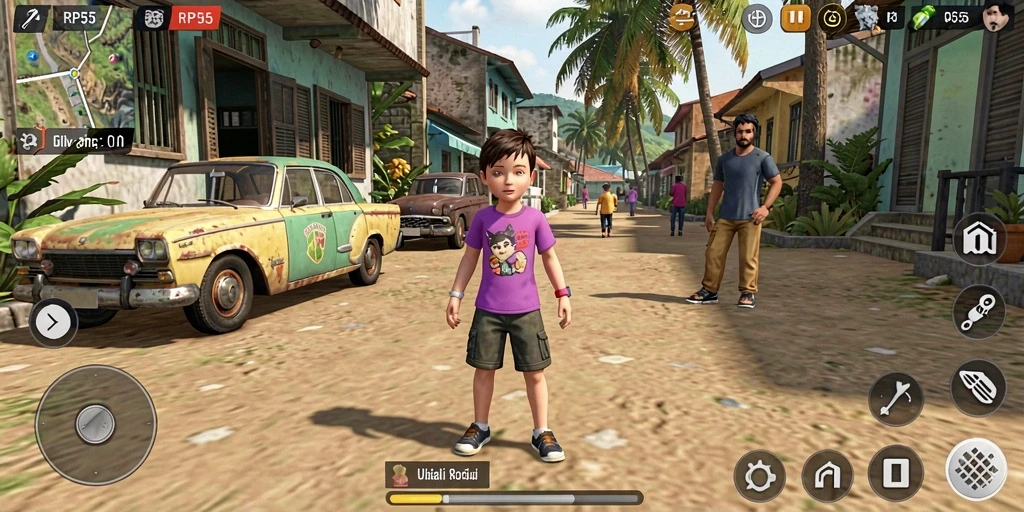 Tampilan gameplay RP55 yang menarik dan penuh warna.