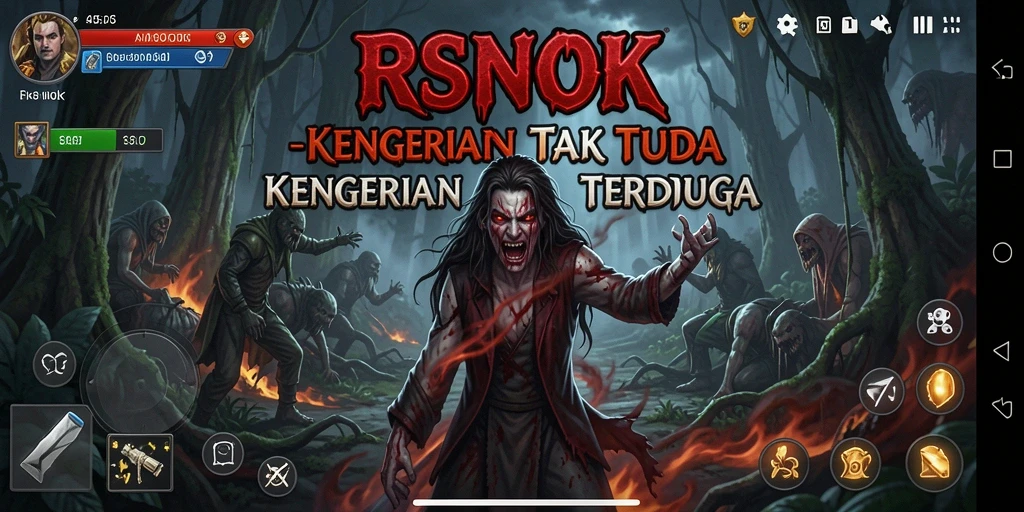 Screenshot RSNOK menunjukkan suasana gelap dan menegangkan dari gameplay horror.