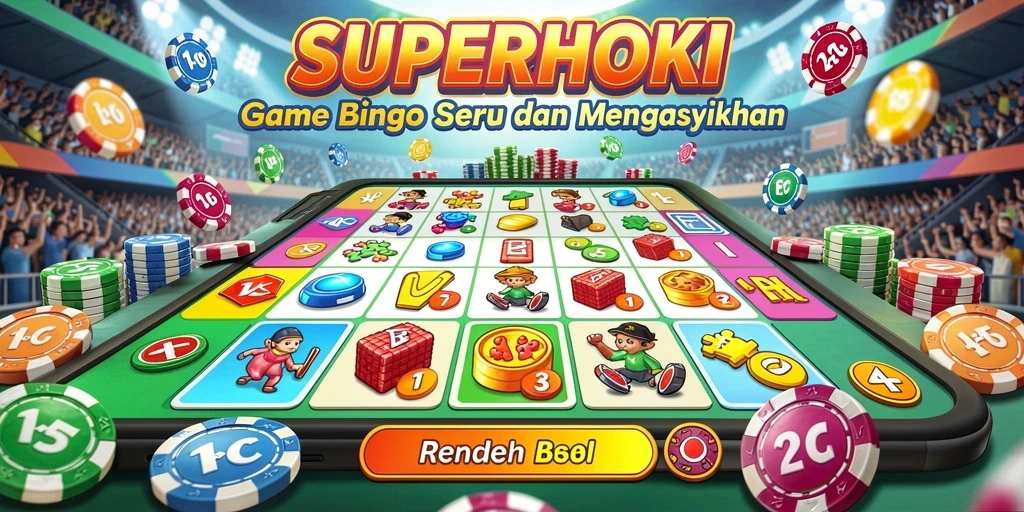 Tampilan menarik dari gameplay SUPERHOKI dalam permainan Bingo.