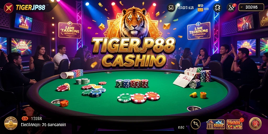 Tampilan gameplay Live Casino TIGERJP88 dengan dealer profesional dan interaksi langsung.