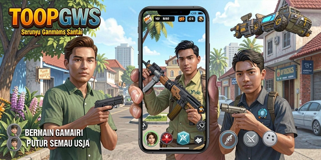 Tampilan gameplay TOOPGWS yang menghibur dan penuh warna.